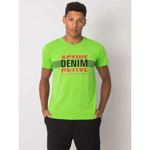 Men's green cotton t-shirt with a print vyobraziť