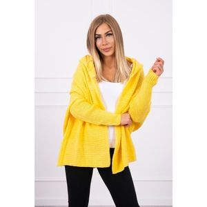 Hooded sweater with batwing sleeve yellow vyobraziť