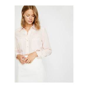 Koton Women's Pink Classic Collar Long Sleeve Shirt vyobraziť