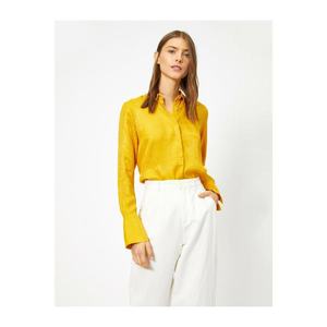 Koton Women's Yellow Sleeve Detailed Shirt vyobraziť