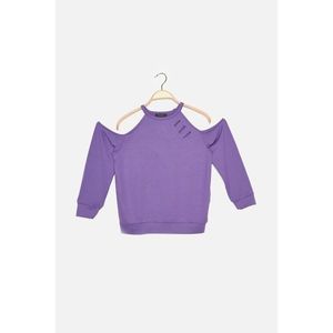 Trendyol Purple Cut Out Cut Out Detailed Basic Knitted Thin Sweatshirt vyobraziť