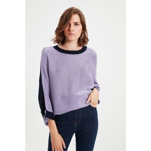 Trendyol Lilac Color Block Knitwear Sweater vyobraziť