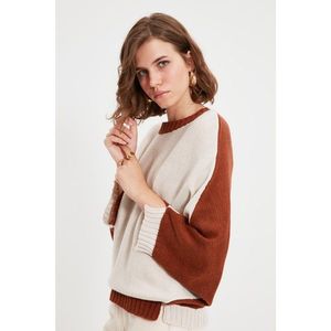 Trendyol Stone Color Block Knitwear Sweater vyobraziť