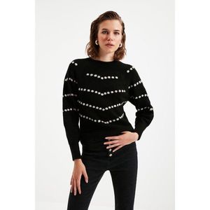 Trendyol Black Knitted Detailed Knitwear Sweater vyobraziť