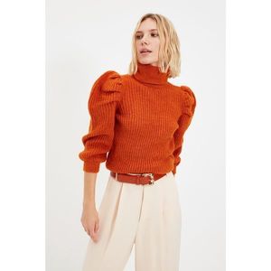 Trendyol Orange Sleeve Pleated Knitwear Sweater vyobraziť
