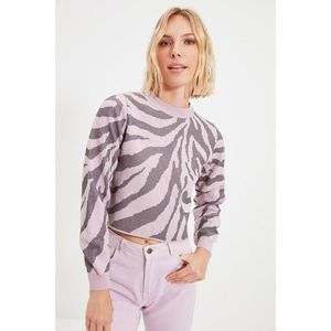 Trendyol Lilac Jacquard Crew Neck Knitwear Sweater vyobraziť