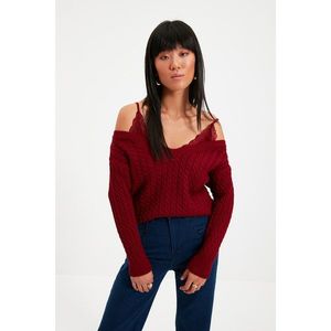 Trendyol Claret Red Garnish Knitwear Sweater vyobraziť