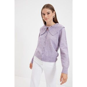 Trendyol Lilac Collar Detailed Knitwear Cardigan vyobraziť