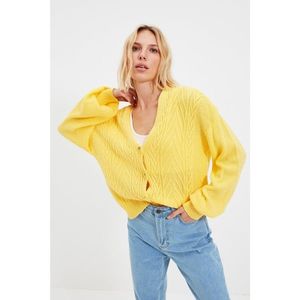 Trendyol Yellow Balloon Sleeve Knitwear Cardigan vyobraziť