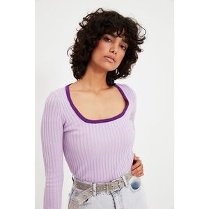 Trendyol Lilac Square Collar Knitwear Sweater vyobraziť