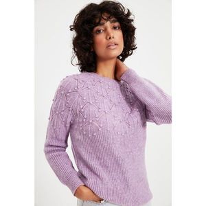 Trendyol Lilac Pompom Knitwear Sweater vyobraziť