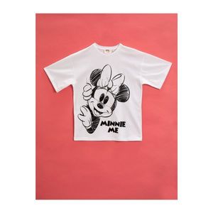 Koton Girl EKRU Minnie Mouse T-Shirt Licensed Printed Crew Neck Cotton vyobraziť