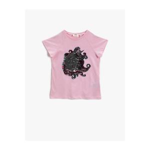 Koton Girl Pink Sequin T-Shirt Cotton vyobraziť