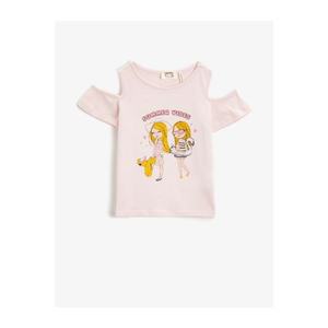 Koton Girl's Pink Printed T-shirt vyobraziť
