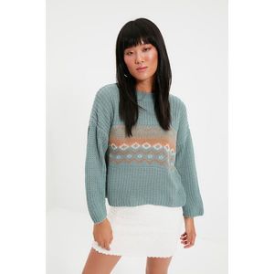 Trendyol Mint Jacquard Knitwear Sweater vyobraziť