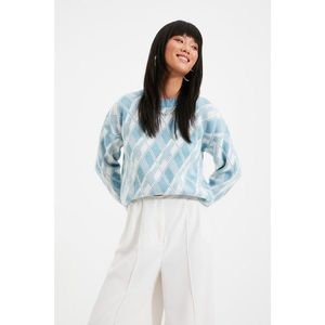 Trendyol Blue Jacquard Crew Neck Knitwear Sweater vyobraziť