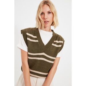 Trendyol Khaki Striped Knitwear Sweater vyobraziť