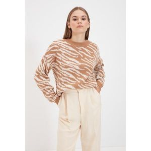 Trendyol Camel Jacquard Knitwear Sweater vyobraziť