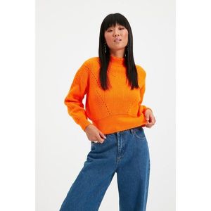 Trendyol Orange Openwork Knitwear Sweater vyobraziť