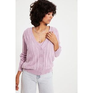 Trendyol Lilac Knitted Detailed Blouse - Cardigan Knitwear Set vyobraziť