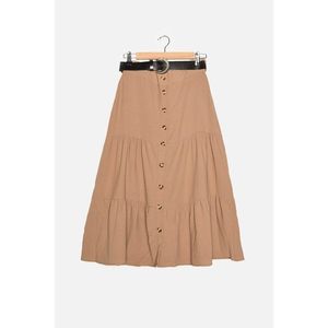 Trendyol Camel Buttoned Skirt vyobraziť