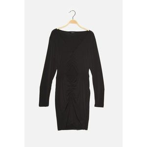 Trendyol Black Waist Detailed Mini Knitted Dress vyobraziť