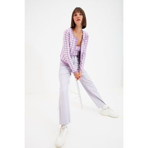 Trendyol Lilac Plaid Jacquard Knitwear Cardigan vyobraziť