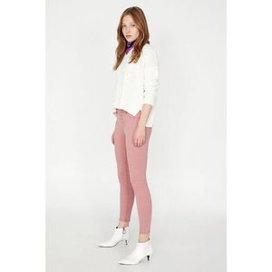 Koton Women's Pink Slim Fit Trousers vyobraziť