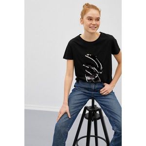 Koton Women's Black T-Shirt vyobraziť