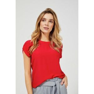 Plain shirt with short sleeves - red vyobraziť