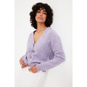 Trendyol Lilac Button Detailed Knitwear Cardigan vyobraziť