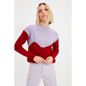 Trendyol Red Color Block Knitwear Sweater vyobraziť