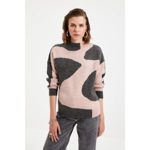 Trendyol Anthracite Jacquard Knitwear Sweater vyobraziť