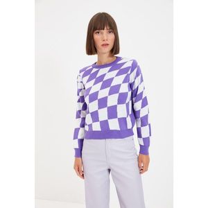 Trendyol Purple Jacquard Crew Neck Knitwear Sweater vyobraziť