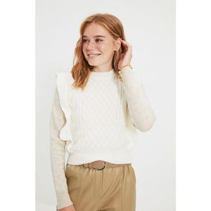 Trendyol Ecru Knitted Detailed Knitwear Sweater vyobraziť