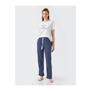 Koton 100% Cotton Crew Neck Short Sleeve Slogan Pajama Set vyobraziť