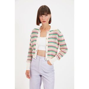 Trendyol Multi Color Buttoned Polo Collar Knitwear Cardigan vyobraziť