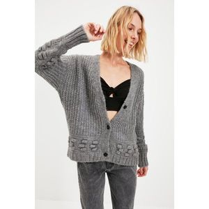 Trendyol Gray Knitted Detailed Knitwear Cardigan vyobraziť