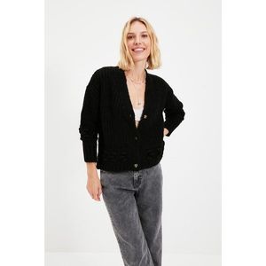 Trendyol Black Knitted Detailed Knitwear Cardigan vyobraziť