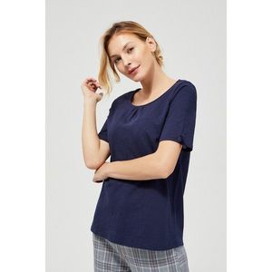 T-shirt with bows on the sleeves - navy blue vyobraziť