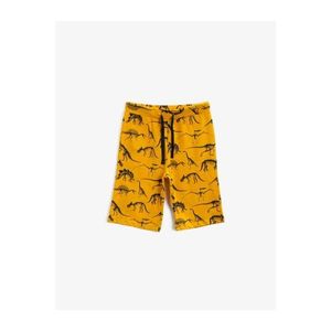 Koton Boys Yellow Printed Waistband Cotton Shorts vyobraziť