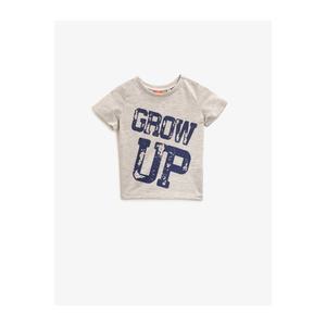 Koton Baby Boy Gray Short Sleeve Cotton Crew Neck Printed T-Shirt vyobraziť