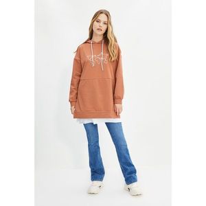 Trendyol Brown Knitted Sweatshirt vyobraziť