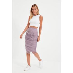 Trendyol Lilac Draped Tulle Knitted Skirt vyobraziť