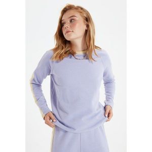 Trendyol Lilac Basic Striped Knitted Sweatshirt vyobraziť