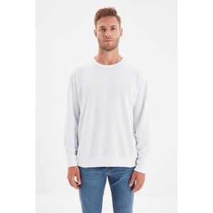 Trendyol White Men's Oversize Fit Sweatshirt vyobraziť