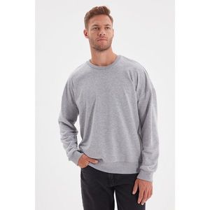Trendyol Gray Men's Oversize Fit Sweatshirt vyobraziť