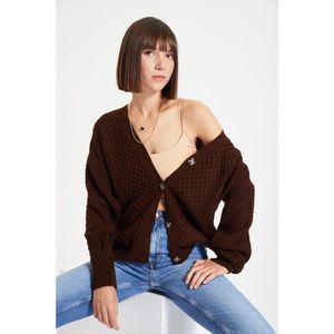 Trendyol Brown Knitted Detailed Knitwear Cardigan vyobraziť