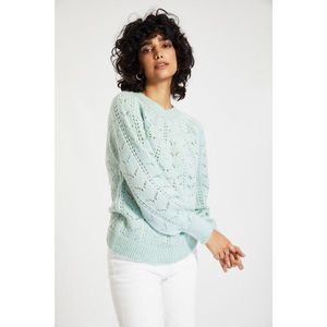 Trendyol Mint Knitted Detailed Crew Neck Knitwear Sweater vyobraziť