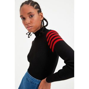 Trendyol Black Straight Collar Knitwear Sweater vyobraziť